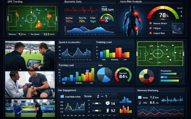  AI sports analytics dashboard with player performance and tactical insights 