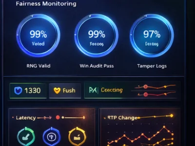 Fairness monitoring dashboard for RNG validity and tamper logs