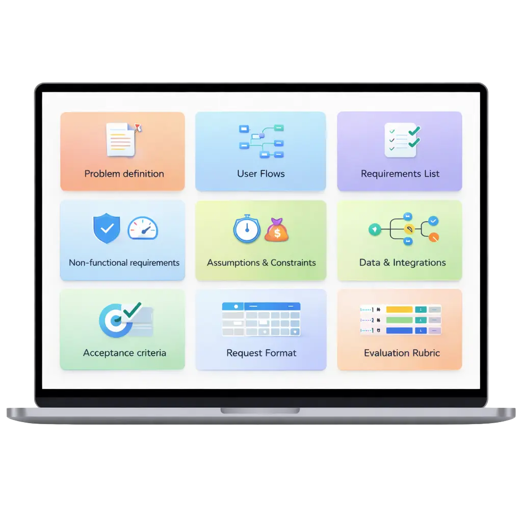 RFP checklist and structured vendor evaluation illustration