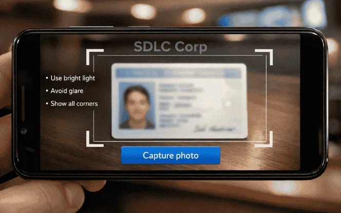 Betting app KYC screen showing common friction points like unclear photo errors, pending review, and weak network conditions.