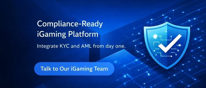 Secure iGaming platform architecture with KYC, AML checks, and regulatory controls
