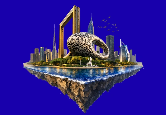 Software development services in Dubai with Museum of the Future and city skyline