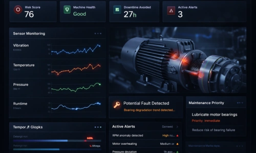 Predictive maintenance dashboard with failure risk alerts