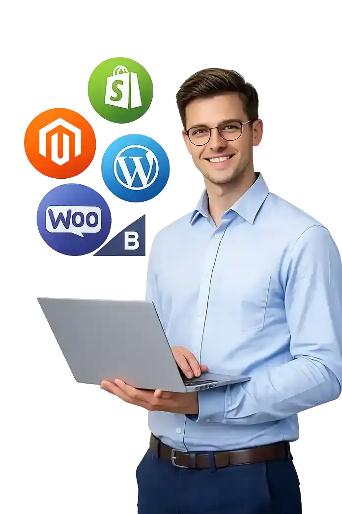 Hire Ecommerce Developers - Main Page Image contain Commerce Platforms