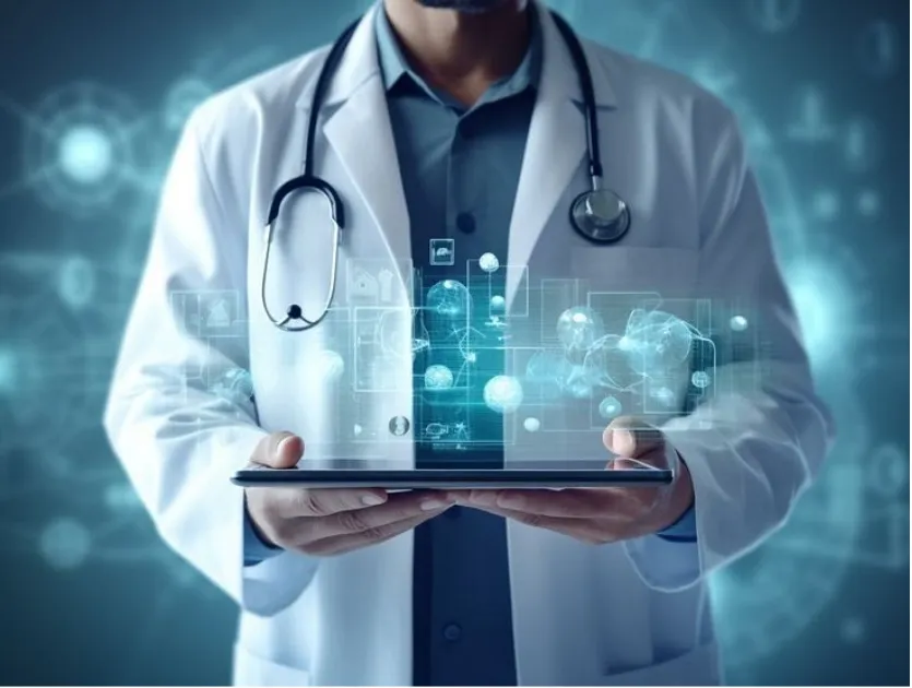 healthcare software development dashboard used by doctor for patient data management