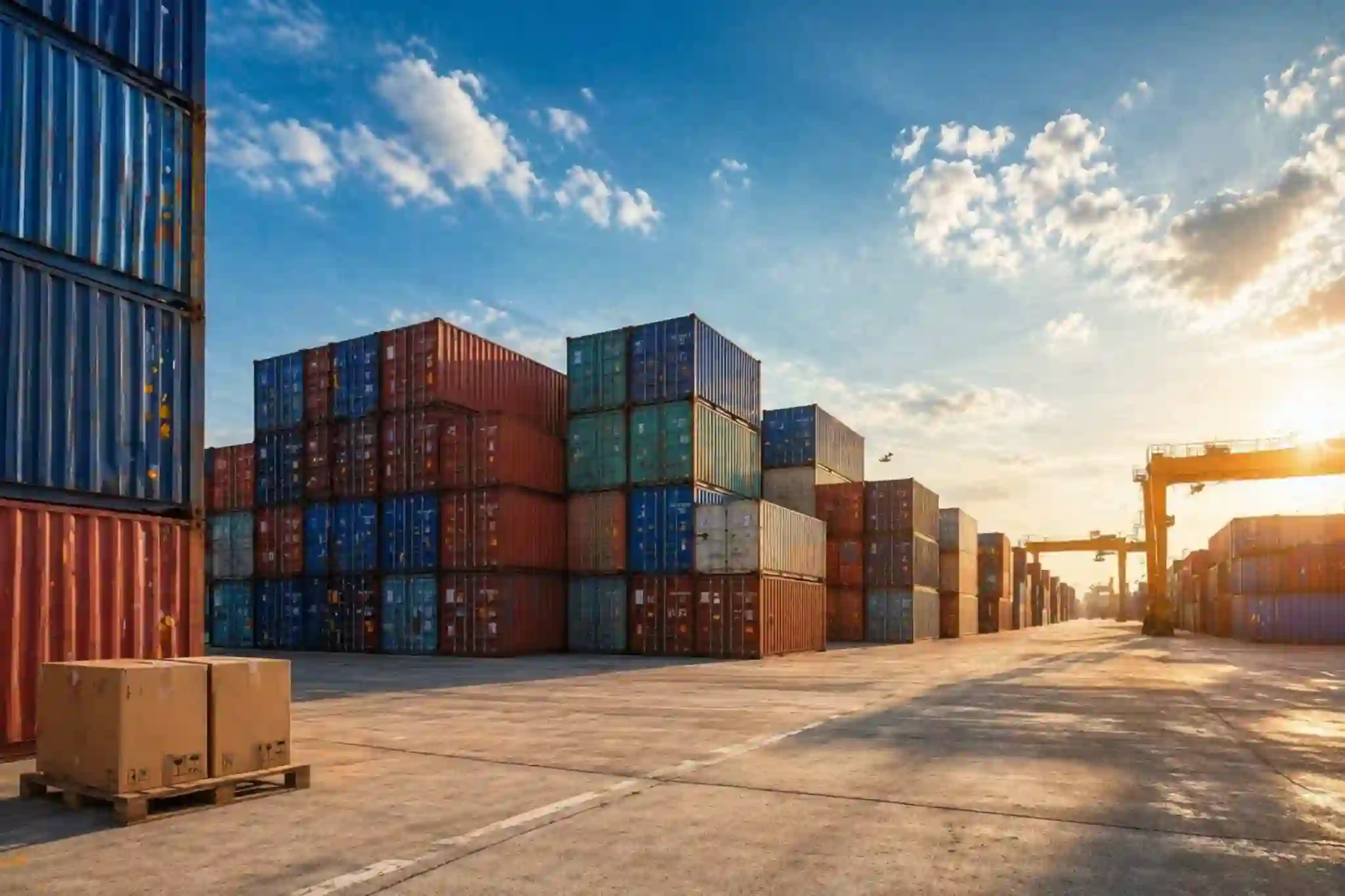 Container shipping yard and port logistics operations