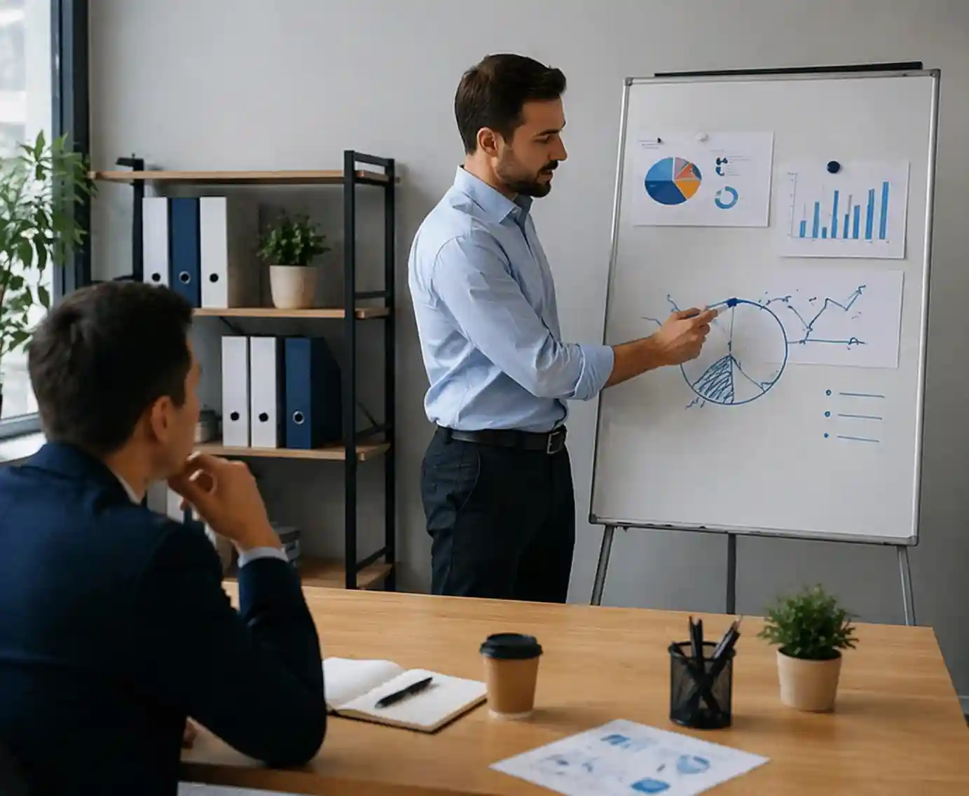 MVP Development Process Explained with Team Presentation on Whiteboard