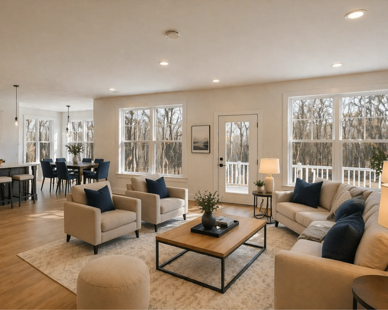 Furnished room after AI virtual staging