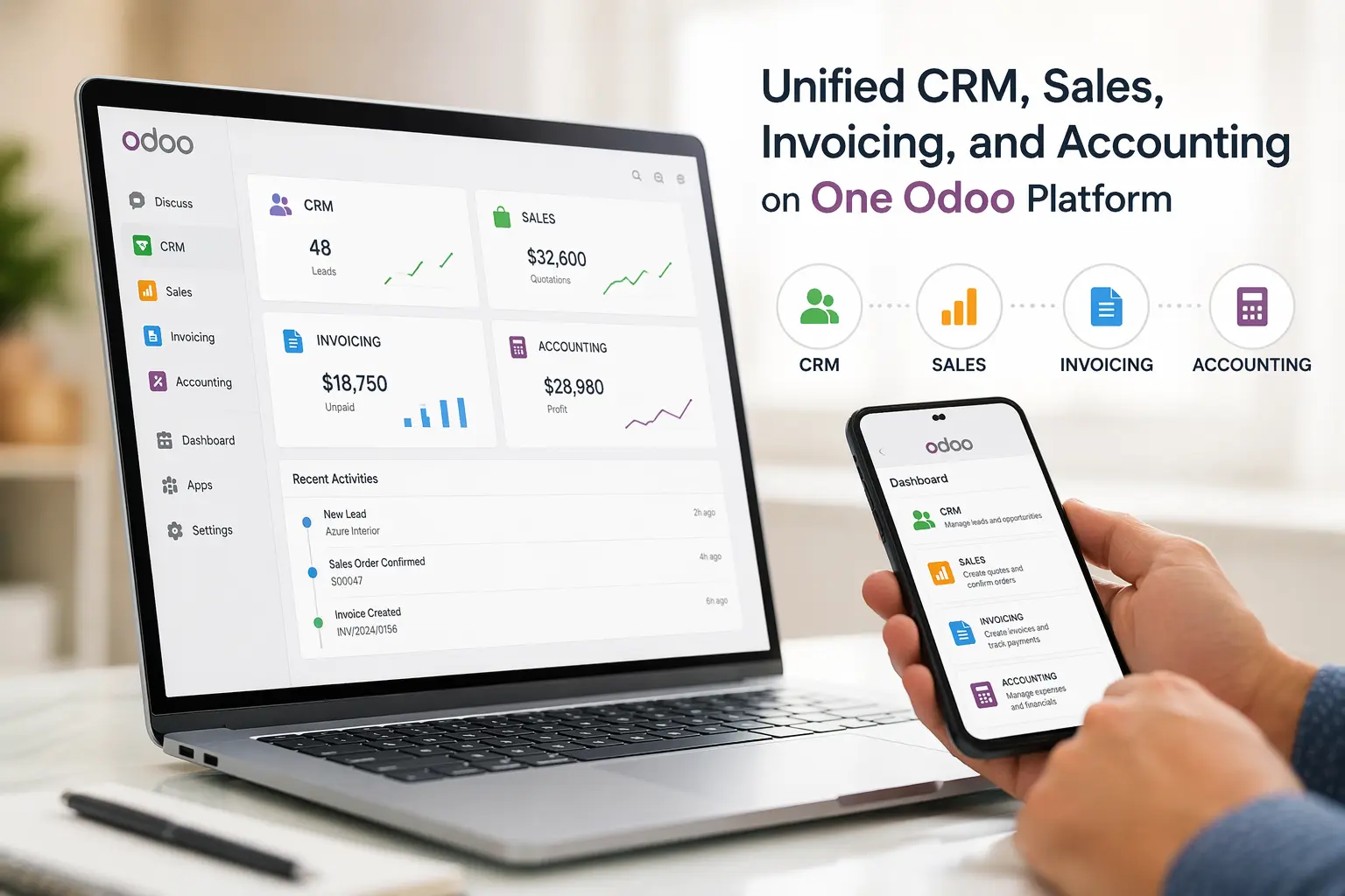 NETCOO Odoo CRM sales invoicing implementation case study