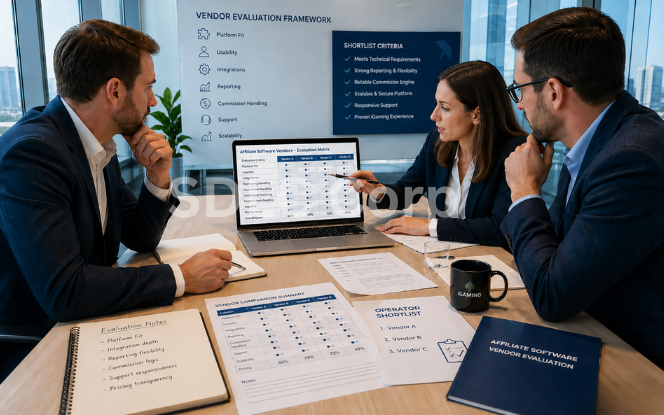 Vendor evaluation meeting for iGaming platform selection