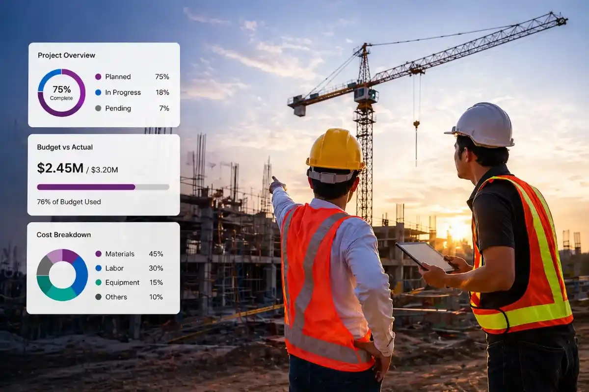 Construction Management Software in Odoo dashboard view