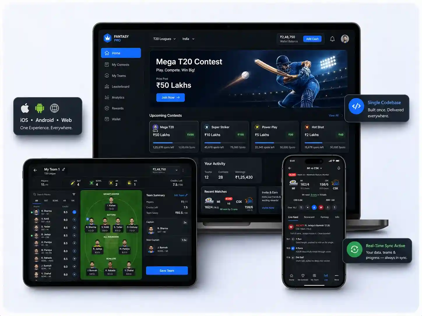 Cross-platform fantasy sports app