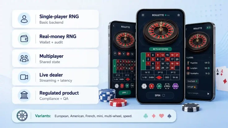 Roulette Game Types — European, American, Live Dealer and Multiplayer Formats Roulette game interface showing wheel variants and betting table layout for mobile and desktop