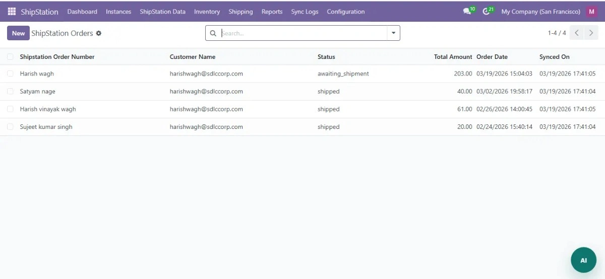 Sync Odoo orders with ShipStation for automated shipping