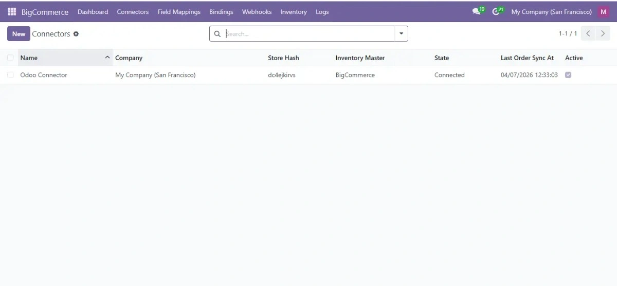 Connect BigCommerce store with Odoo