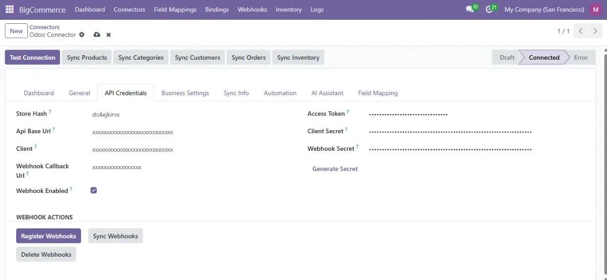 Install BigCommerce Odoo Connector module