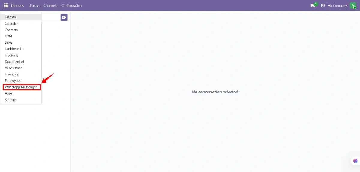 Install WhatsApp Messenger module in Odoo