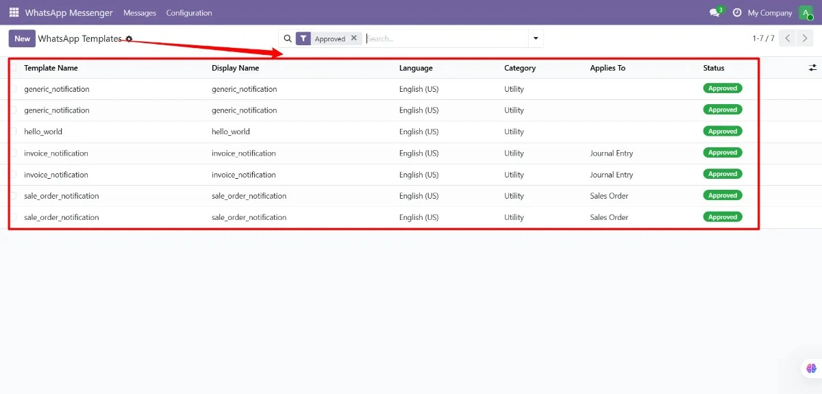 Create WhatsApp message templates in Odoo