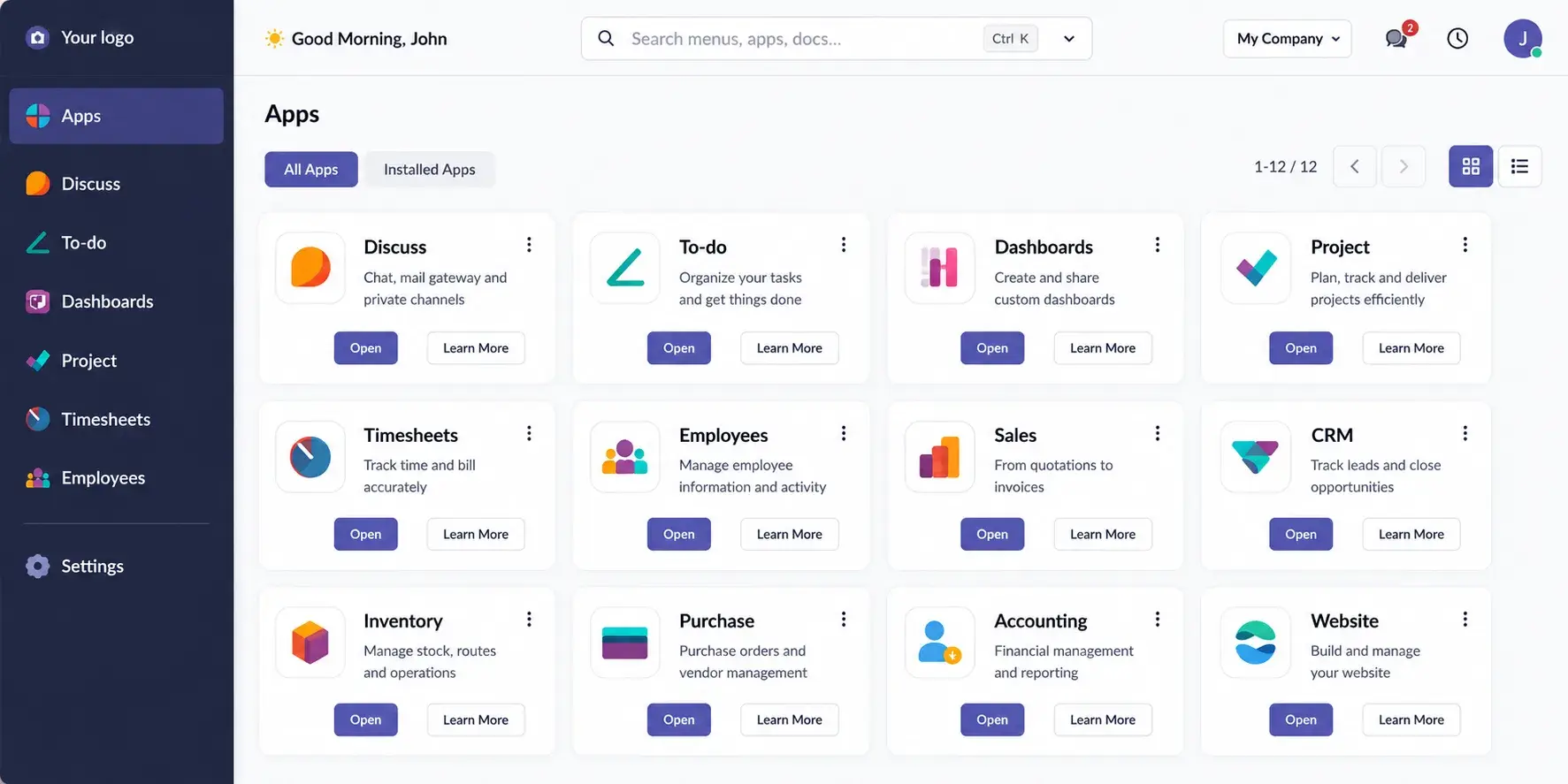 Typography and UI settings in Premium Odoo Backend Theme