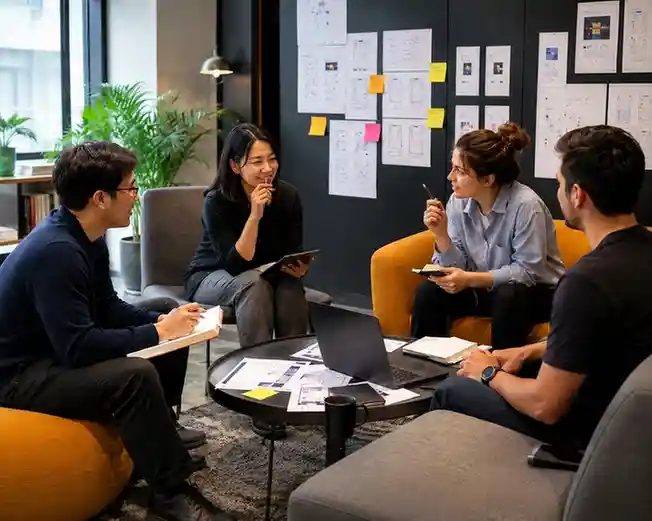 UI/UX designers collaborating on a SaaS product