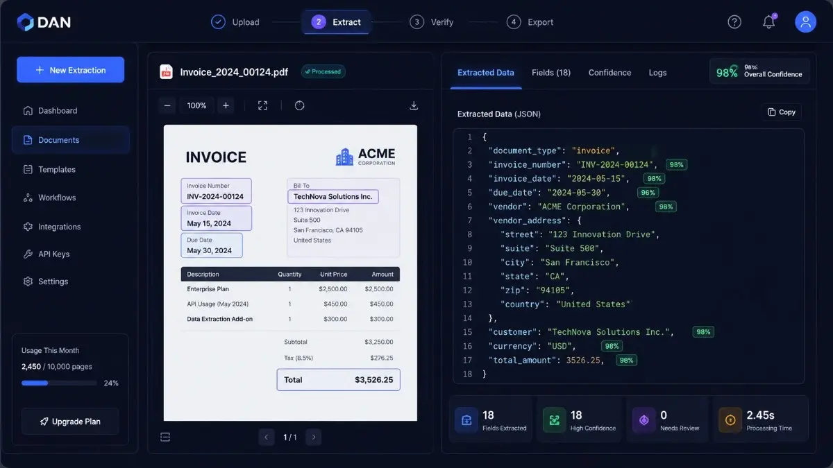 AI Document Extraction UI