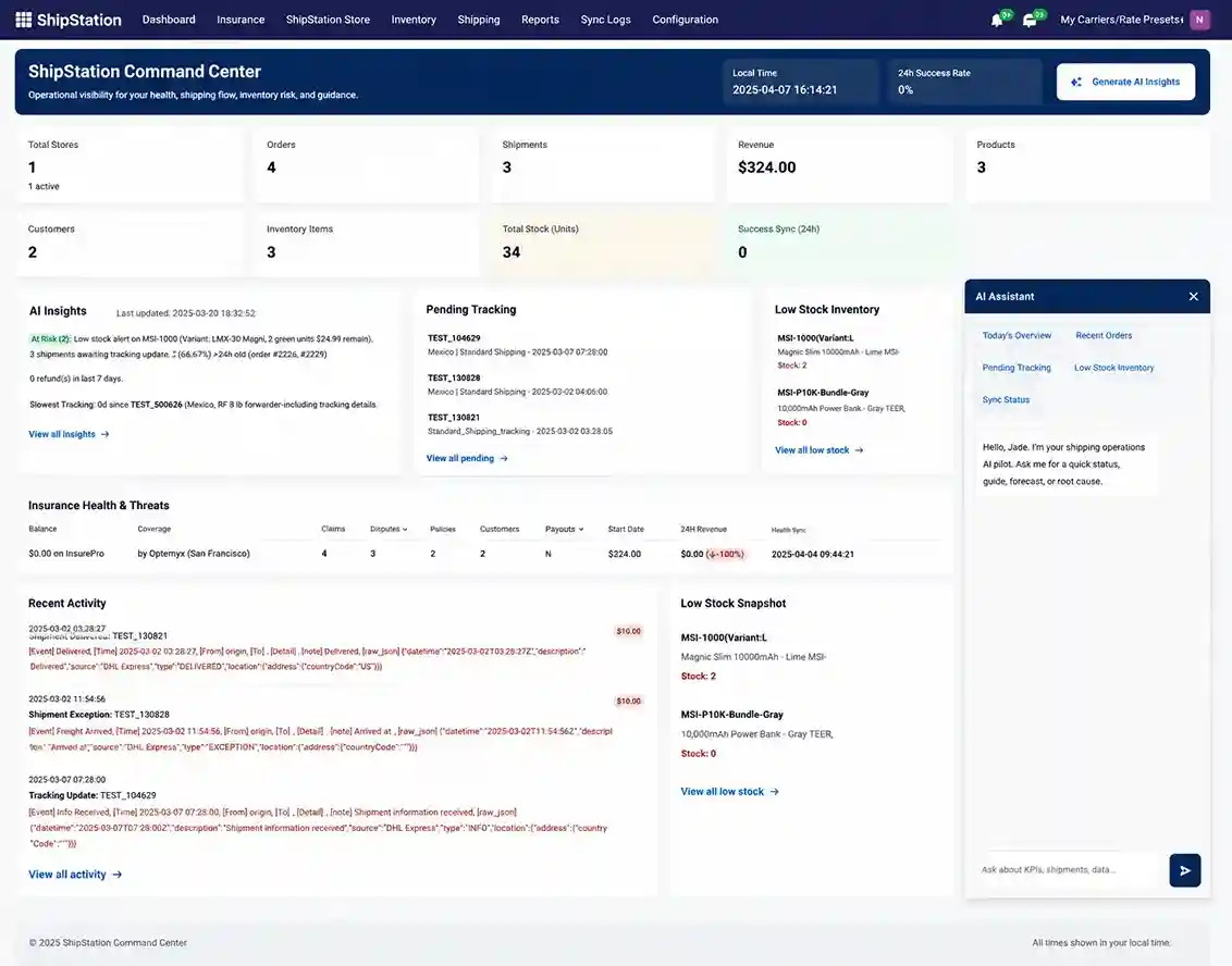 Business shipping workflow using Odoo and ShipStation for order processing and carrier management