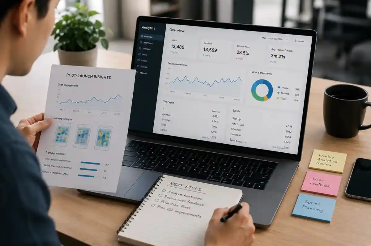 Post-launch analytics and continuous design optimization
