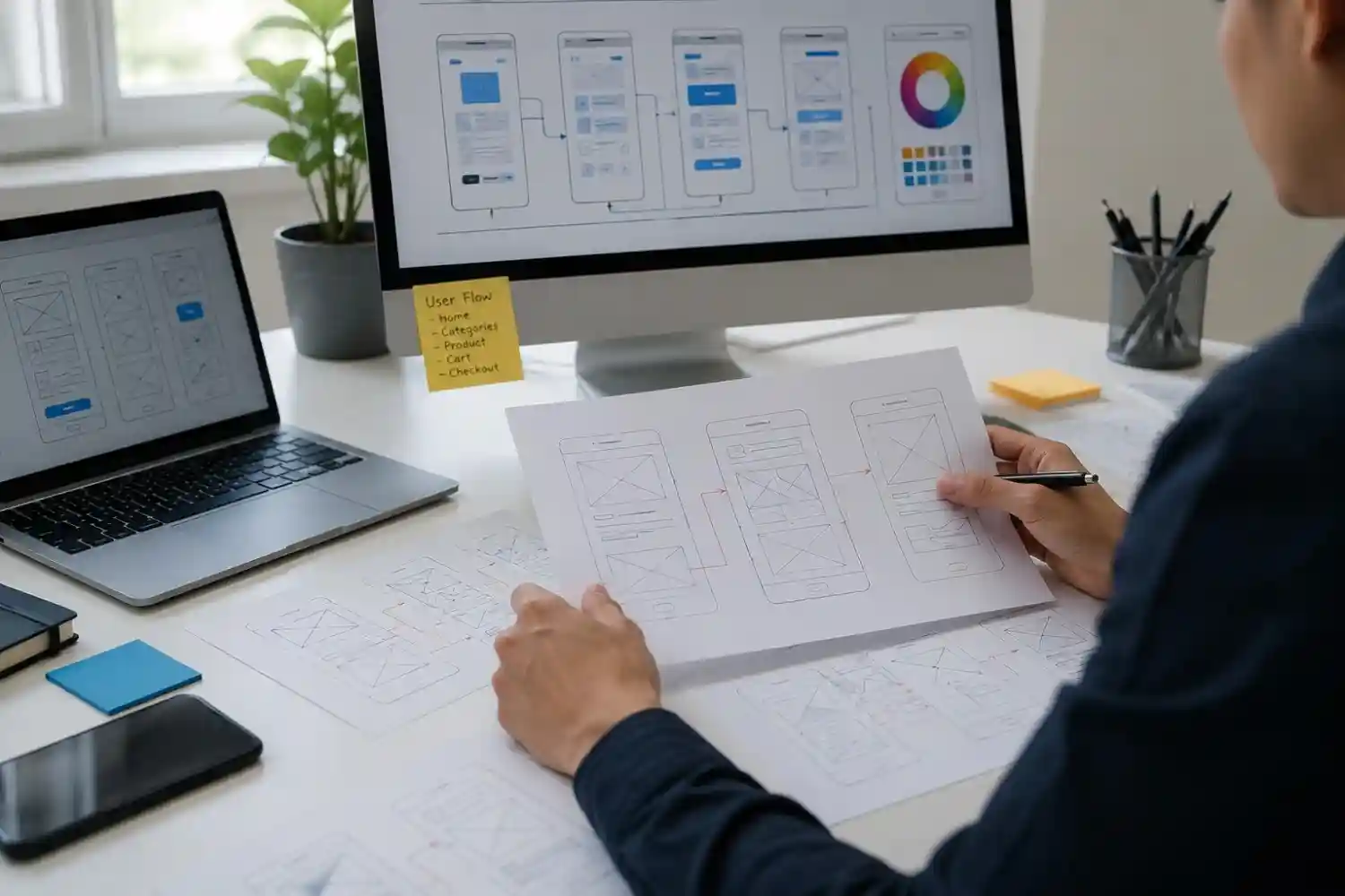 Information architecture and wireframing for product design