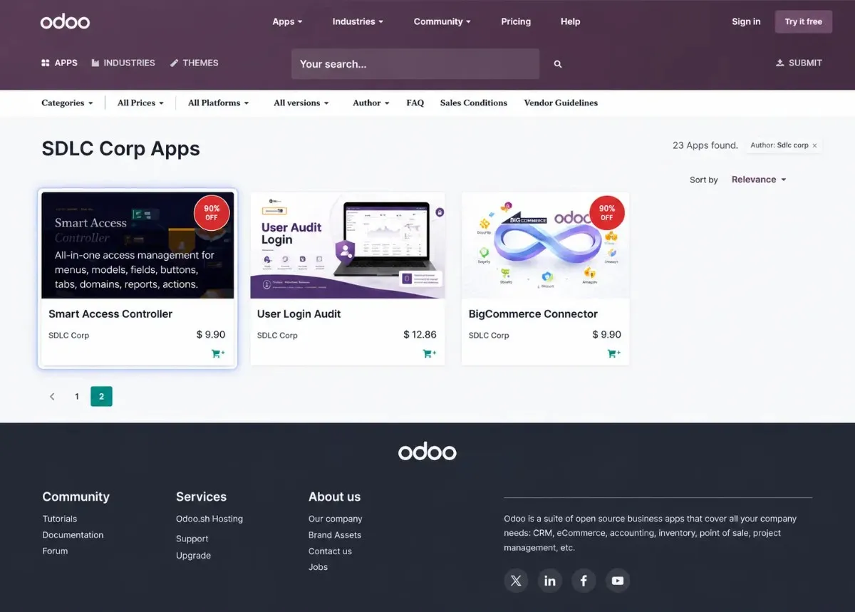 Odoo Smart Access Controller manager group setup screen