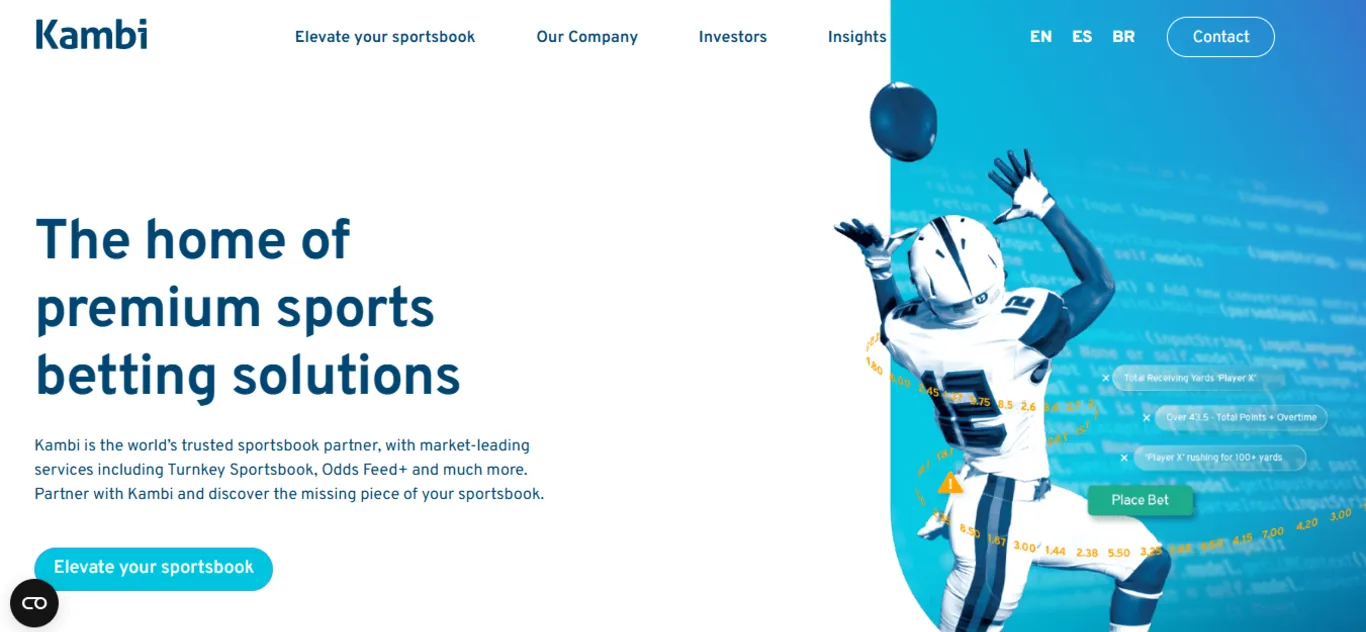 Kambi managed sportsbook platform interface for regulated operators