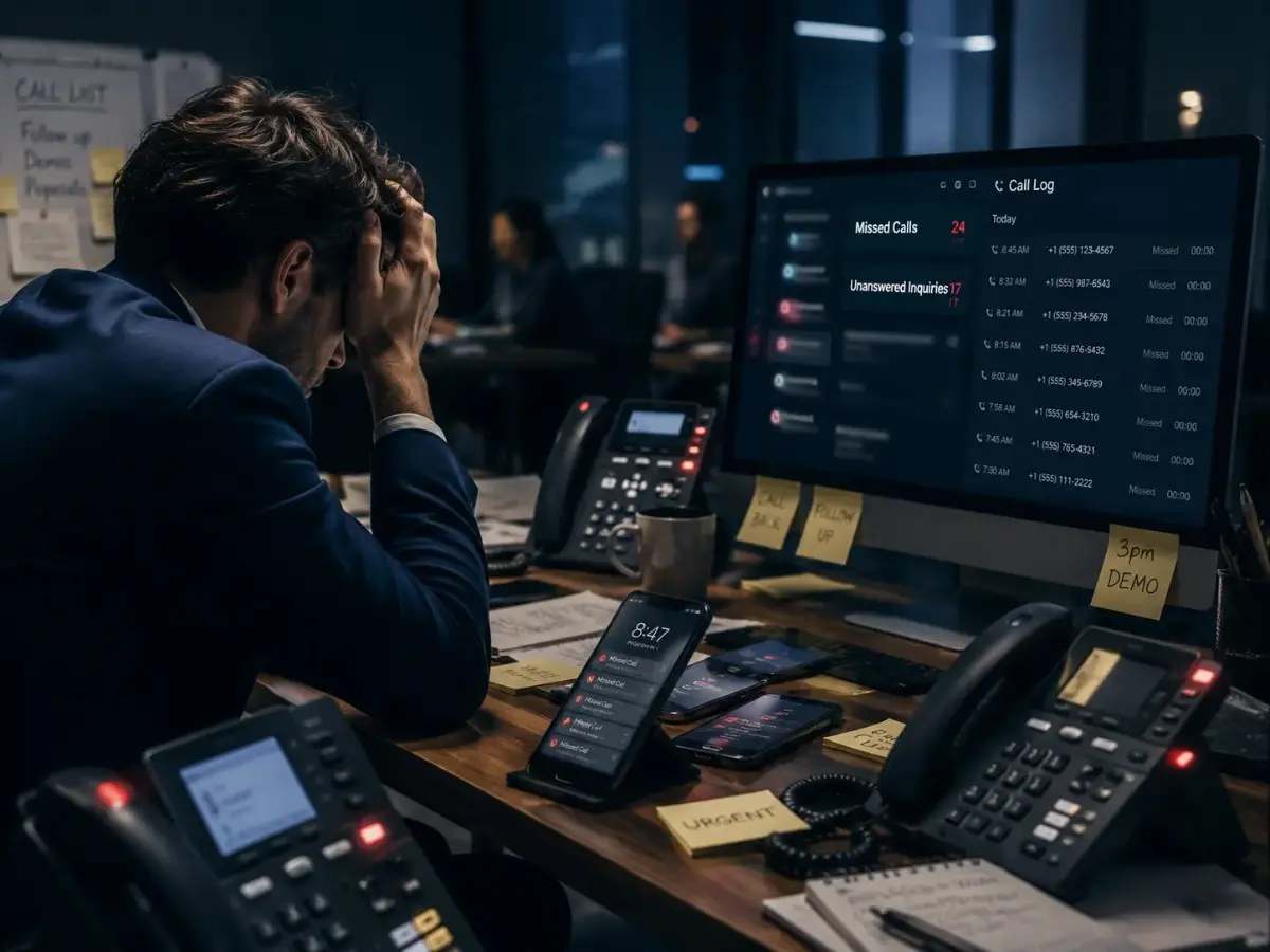 Manual call handling causing missed calls and delayed customer response