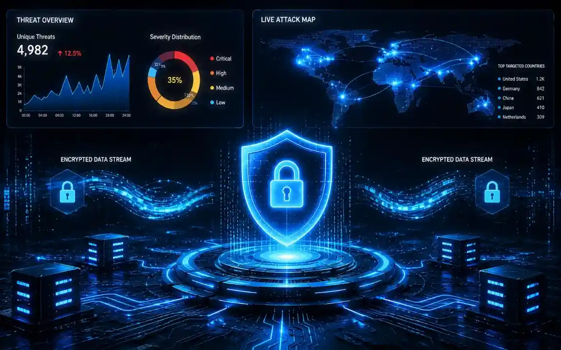 Pulastya AI secure voice agent infrastructure and data protection dashboard