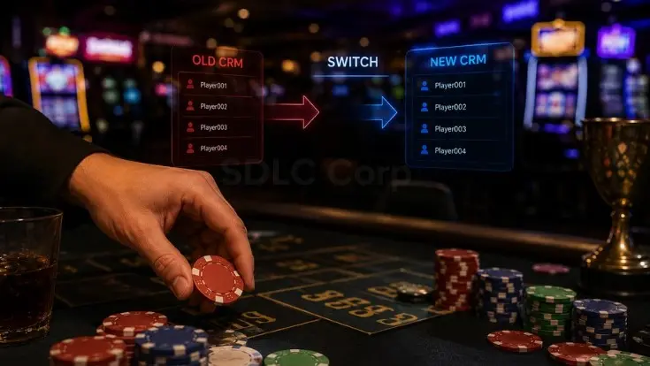 Switch-Safe Framework timeline showing six iGaming CRM migration phases across 10 weeks