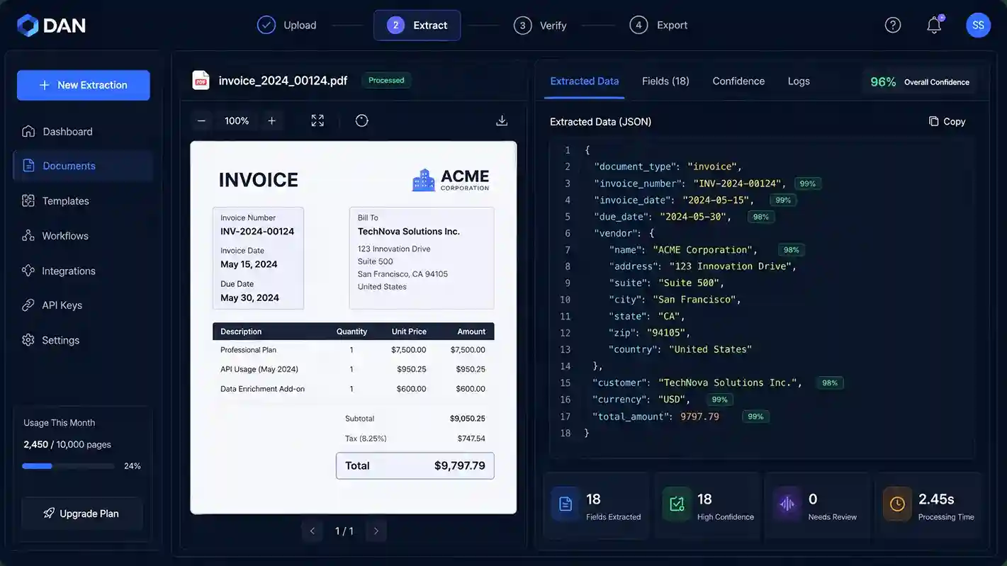 Finance team reviewing invoices receipts purchase orders and scanned PDFs with Data AI Ninja document extraction workflow