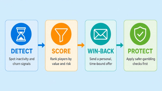 iGaming player reactivation and win-back process for lapsed players