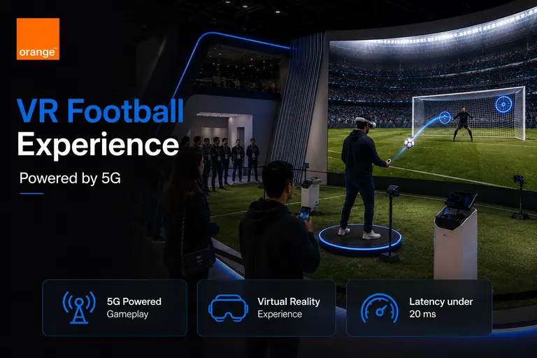VR soccer game for Orange Jordan 5G launch experience