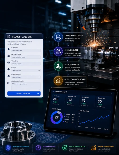 B2B lead automation form with structured enquiry fields
