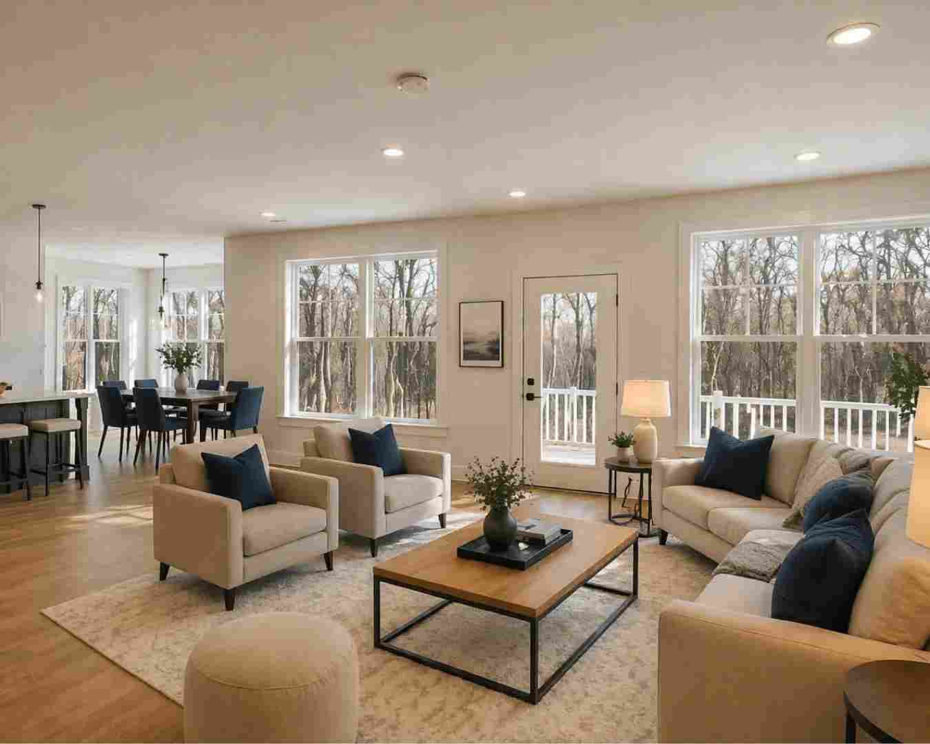 Furnished room after AI virtual staging