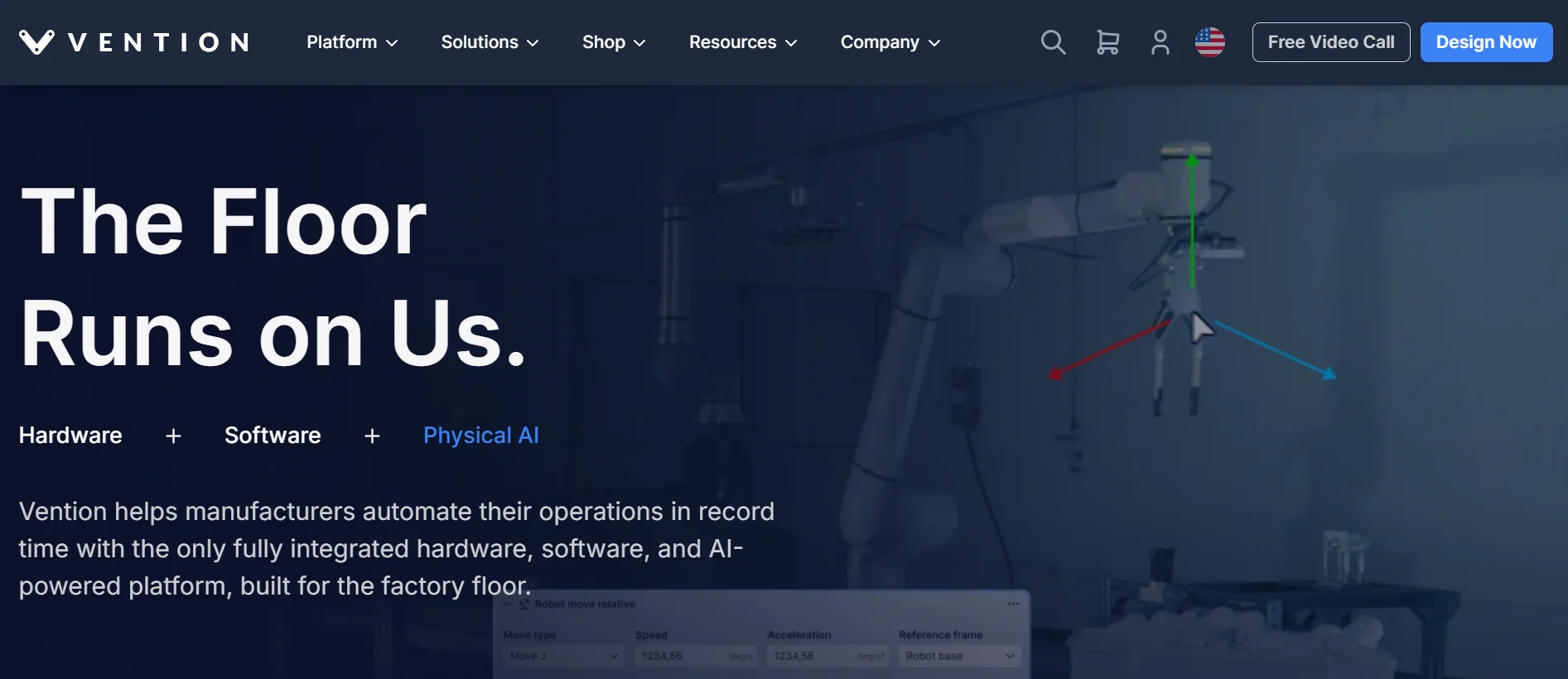 Vention official homepage preview