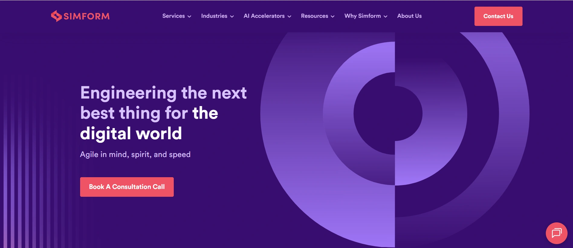 Simform official homepage preview