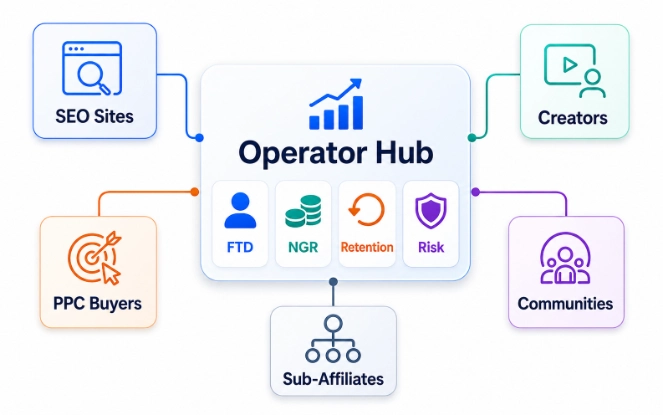 Affiliate partner mix for casino affiliate marketing operators