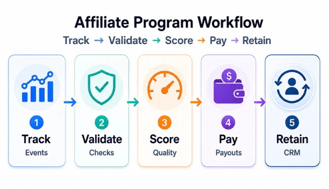 Casino affiliate program workflow from tracking to retention
