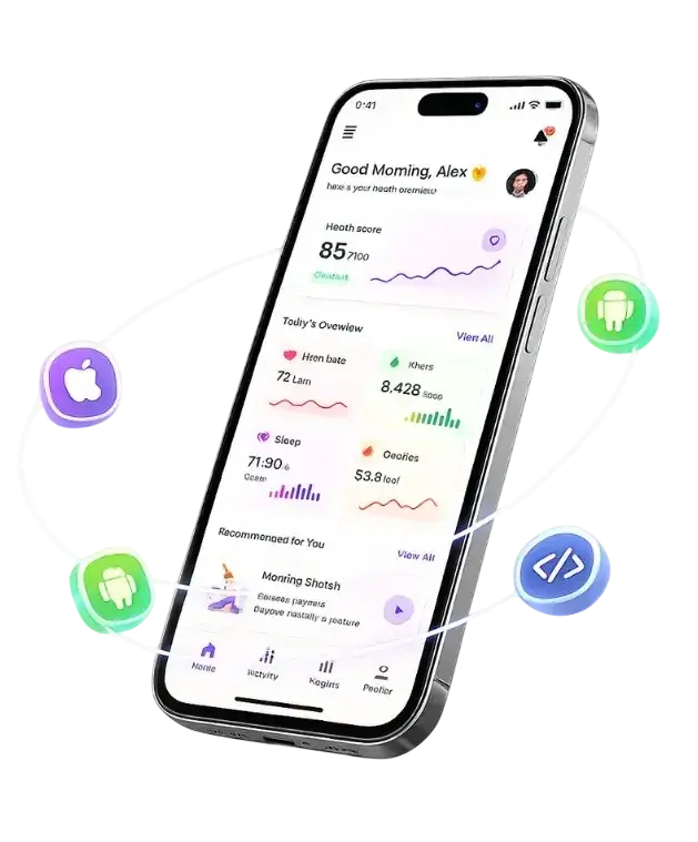 Custom mobile app development showcase — iOS and Android app built by SDLC Corp
