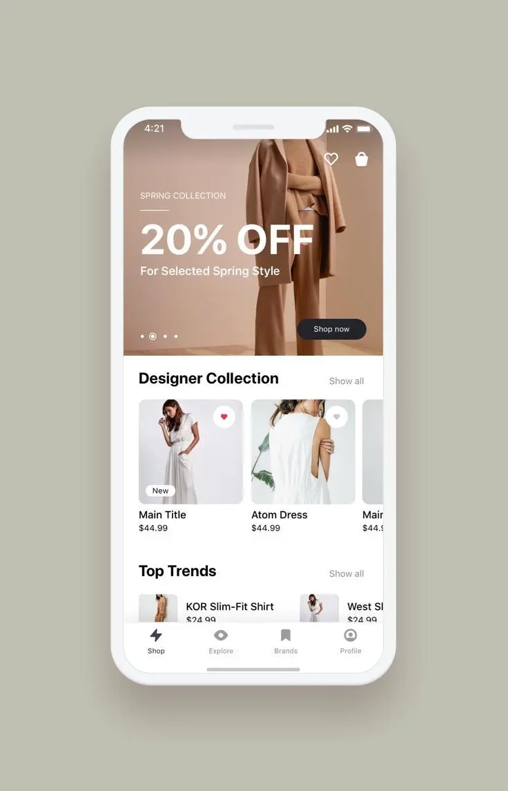 Fashion ecommerce store with product variants, size guides and personalized shopping