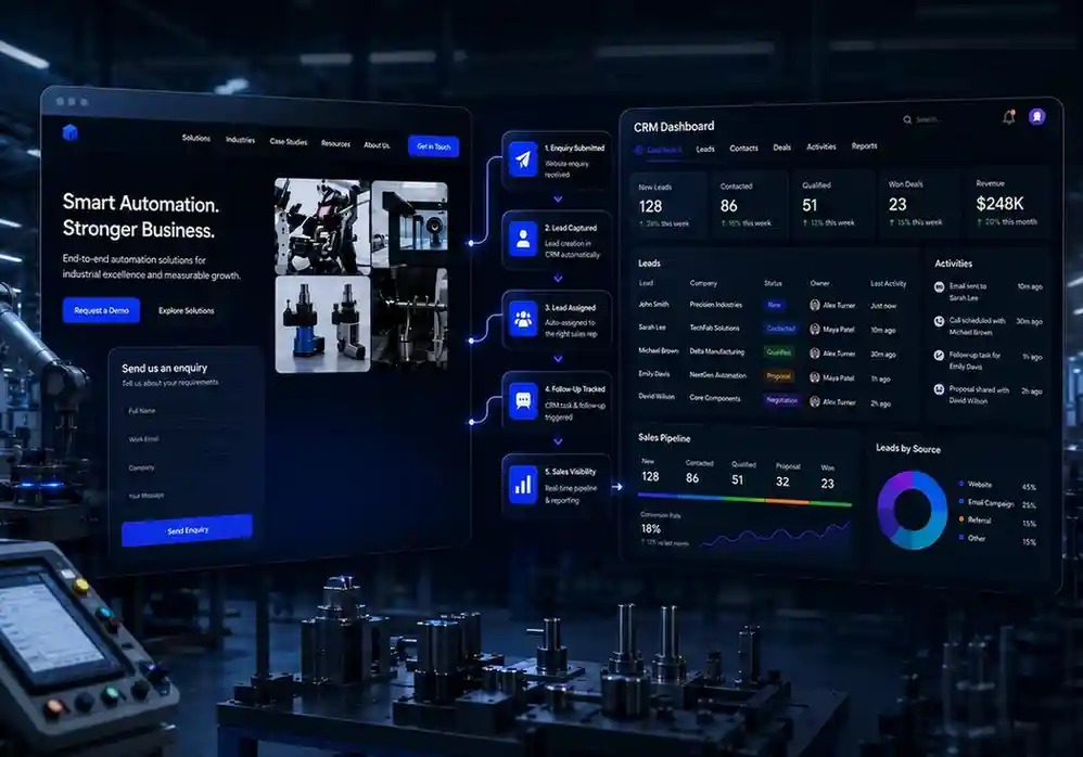 B2B website and sales automation for QuantusTechnik built by SDLC Corp