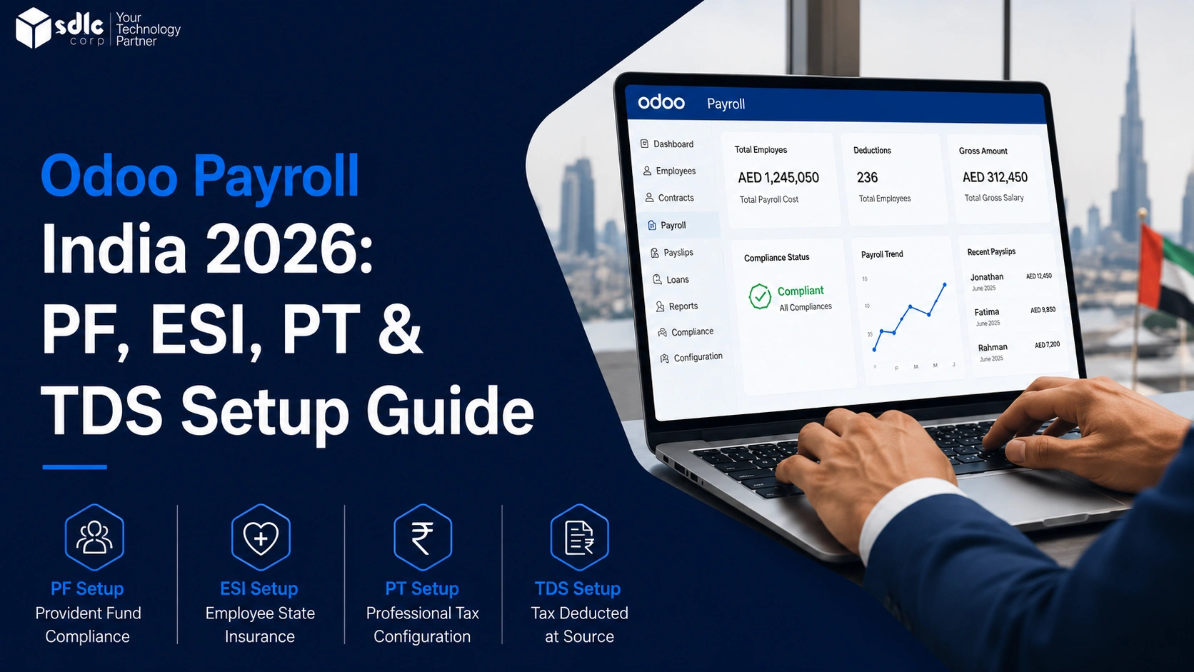 Odoo payroll compliance setup for PF ESI Professional Tax and TDS in India