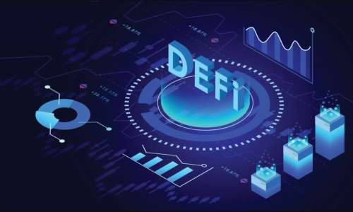 DeFi blockchain finance concept