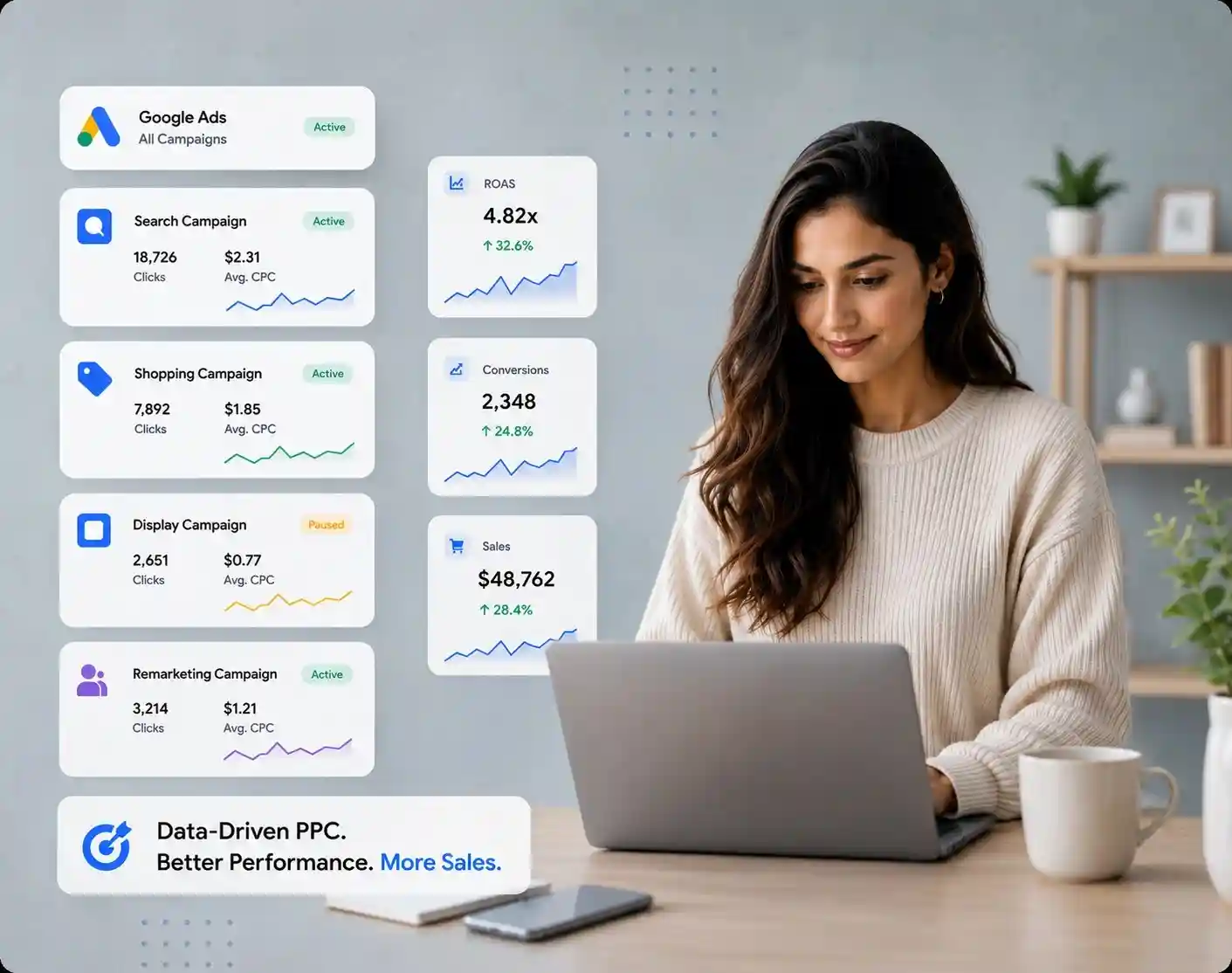 SDLC Corp ecommerce PPC management services dashboard