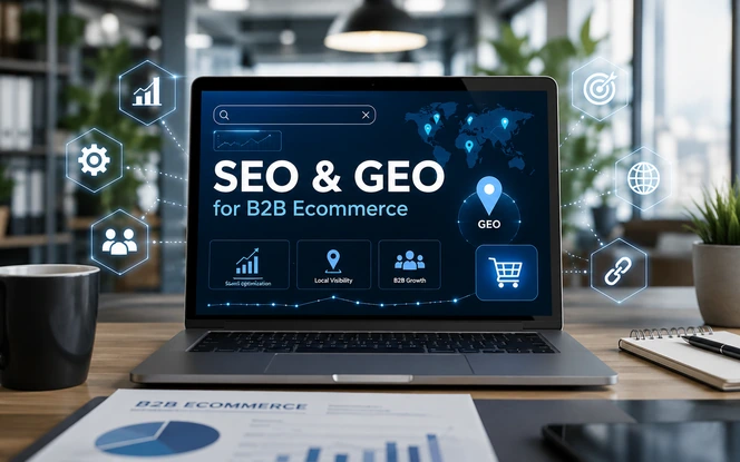 SEO and GEO strategy for B2B ecommerce visibility in search engines and AI platforms
