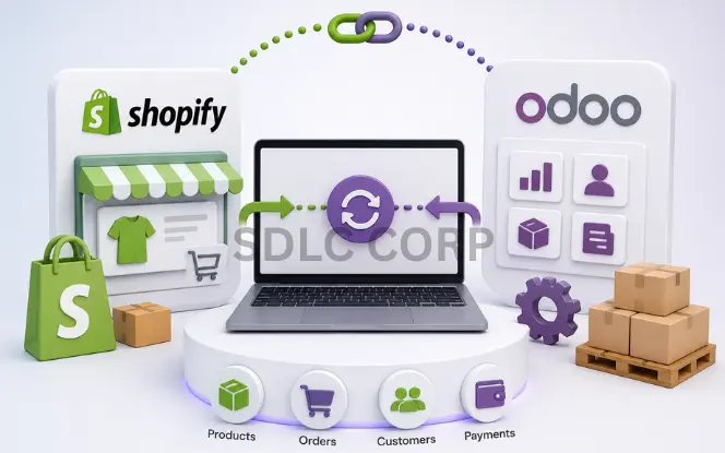 SDLC Corp Shopify Odoo Connector for inventory sync and ERP workflow
